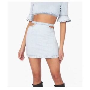 Denim skirt Cut Out Skirt Indigo, NWT Size M indie festival baddie Jean skirt